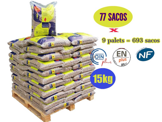 Pellets asturias – 9 Palets - 693 Sacos de 15kg